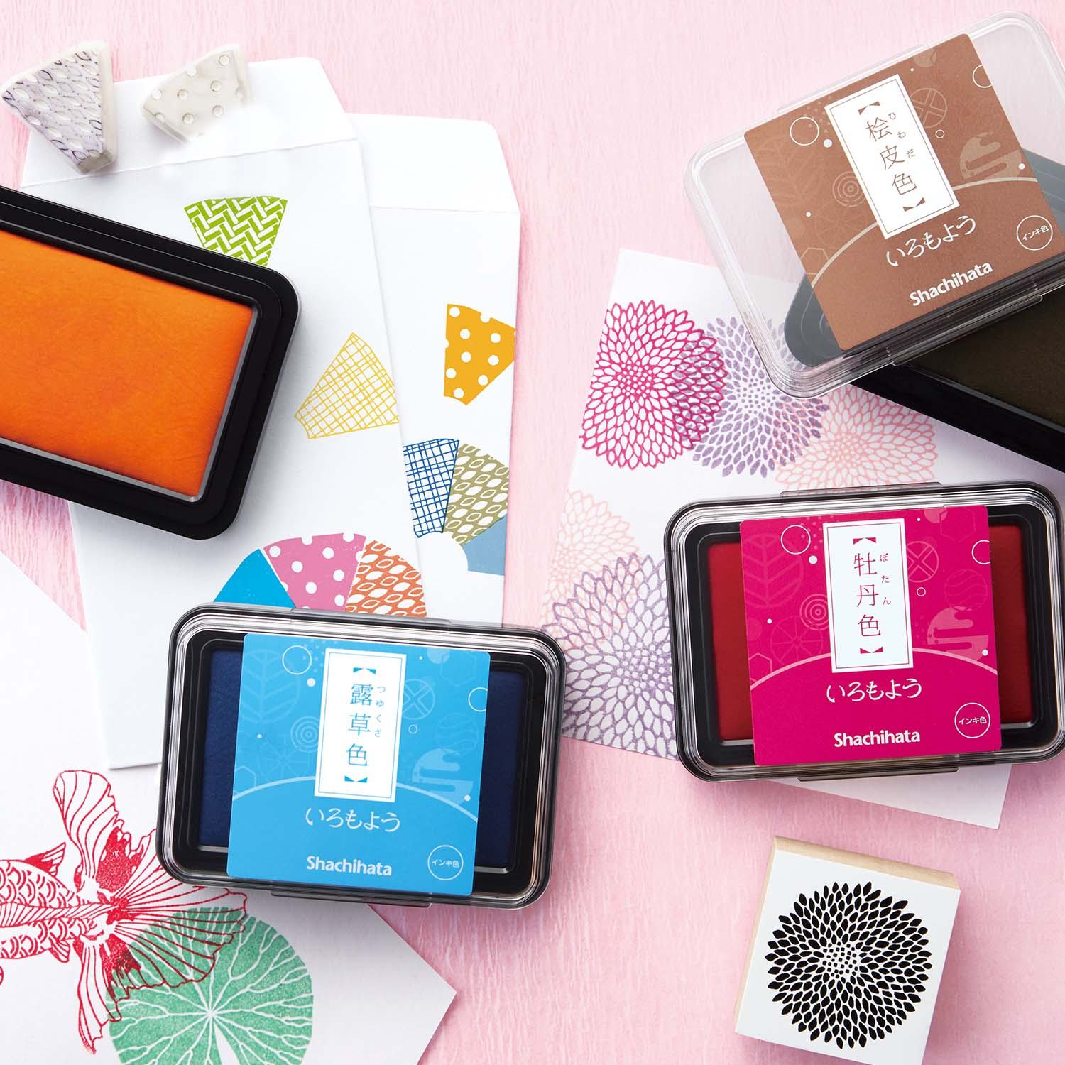 Shachihata Iromoyo Oil-based Ink Pad (7 colors) - Decay Leaf 朽葉色 by Techo Treats Stationery
