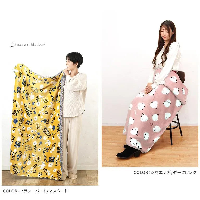 Shimaenaga Long-tailed Tit Large Velvet Blanket - Dark Pink - polkapolka - Default Title by Techo Treats Stationery
