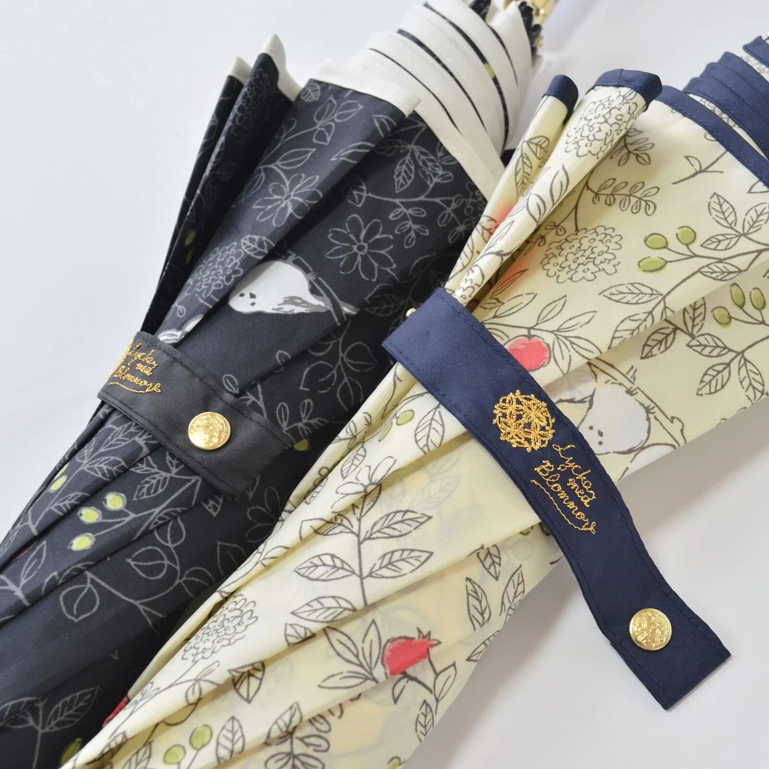 Shimaenaga Long-tailed Tit Long Umbrella (Black) - 60cm Windproof - Techo Treats