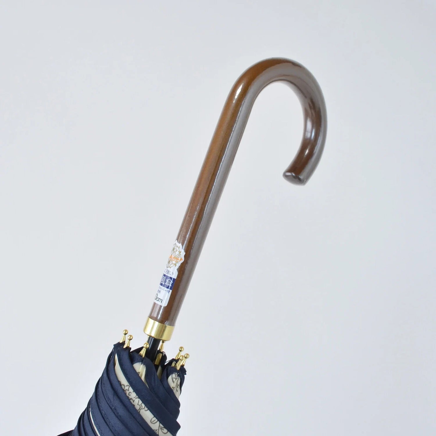 Shimaenaga Long-tailed Tit Long Umbrella (Black) - 60cm Windproof - Techo Treats