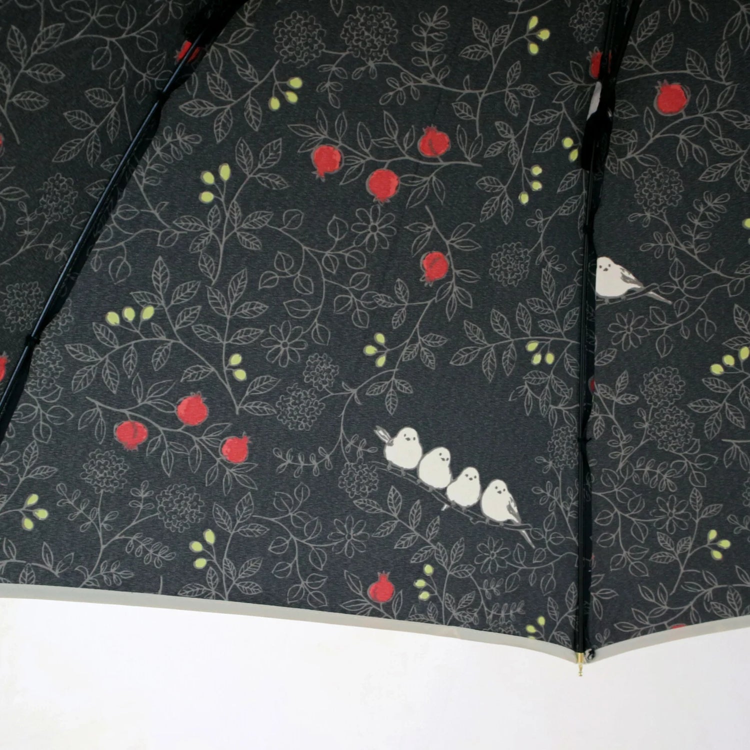Shimaenaga Long-tailed Tit Long Umbrella (Black) - 60cm Windproof - Techo Treats