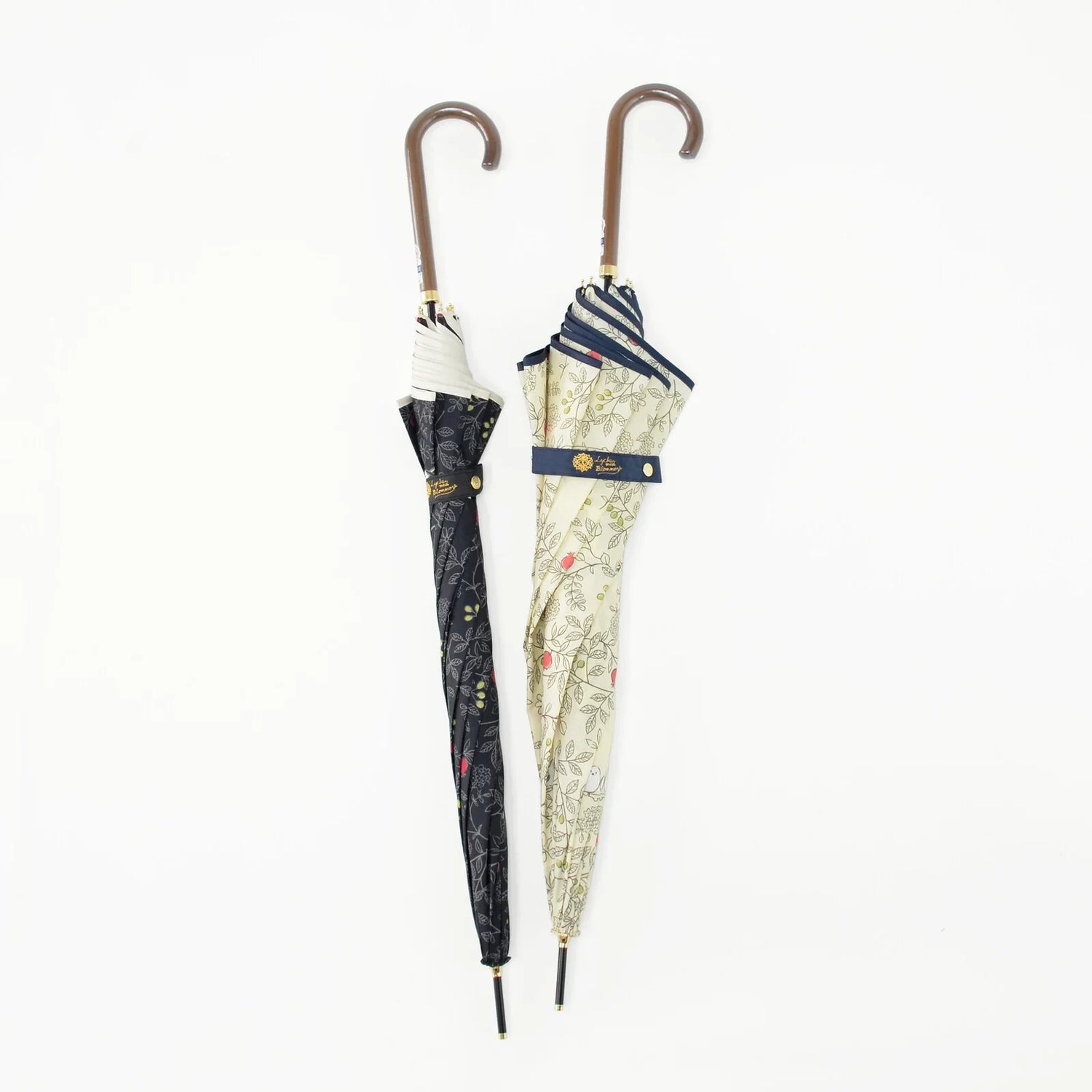 Shimaenaga Long-tailed Tit Long Umbrella (Black) - 60cm Windproof - Techo Treats