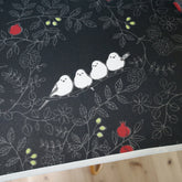 Shimaenaga Long-tailed Tit Long Umbrella (Black) - 60cm Windproof - Techo Treats