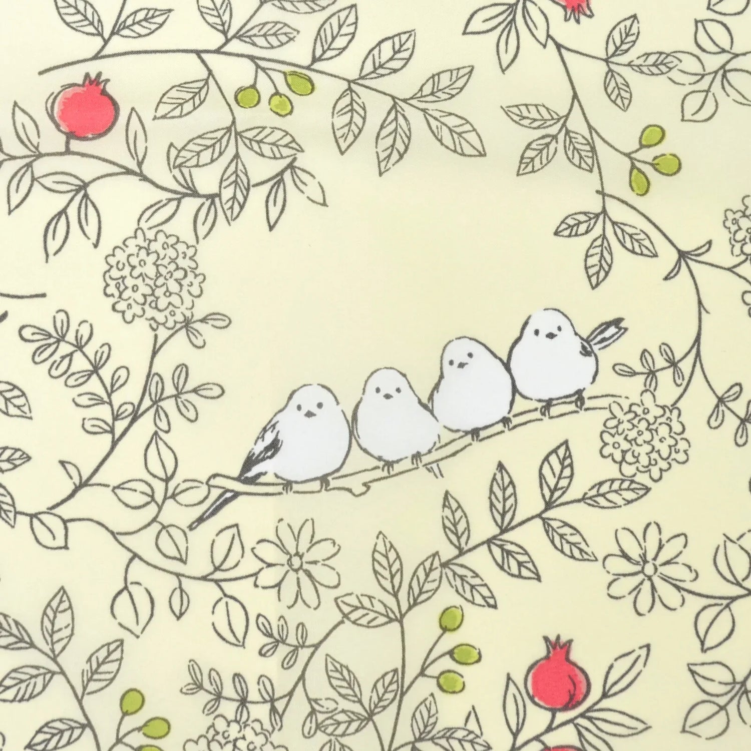 Shimaenaga Long-tailed Tit Long Umbrella (Off White) - 60cm Windproof - Techo Treats