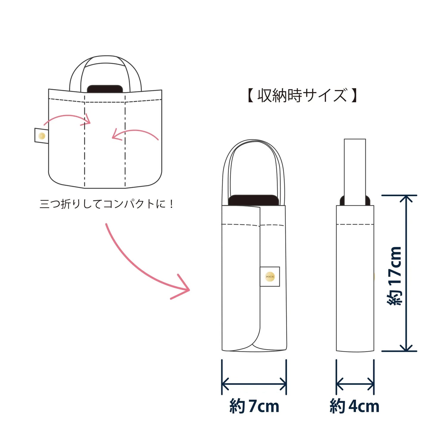 Shimaenaga Long-tailed Tit Mini Folding Umbrella (Square Mini) - 47cm All-weather UV- and Heat-blocking - Techo Treats