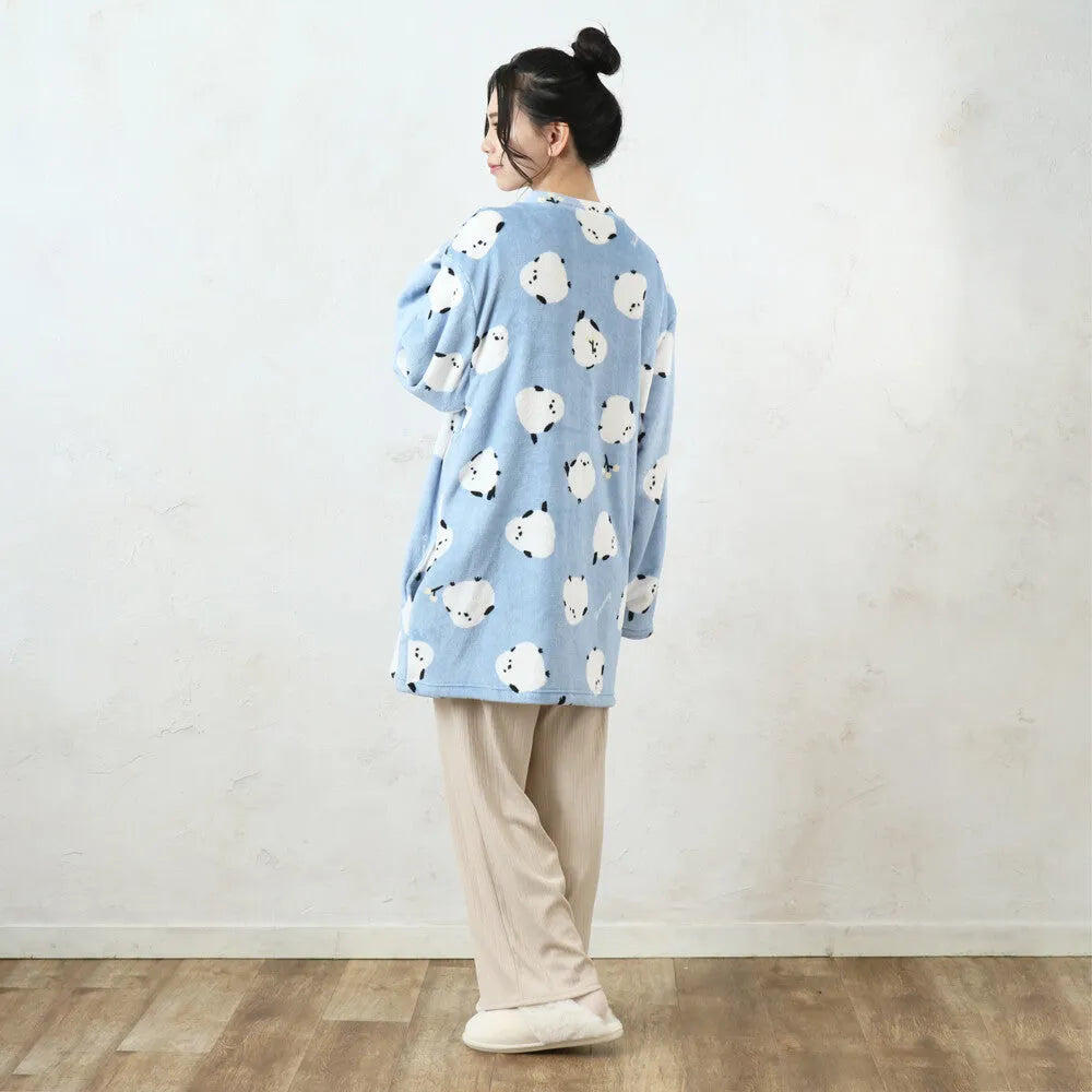 Shimaenaga Long-tailed Tit Velvet Sleepwear - Baby Blue - polkapolka - Default Title by Techo Treats Stationery