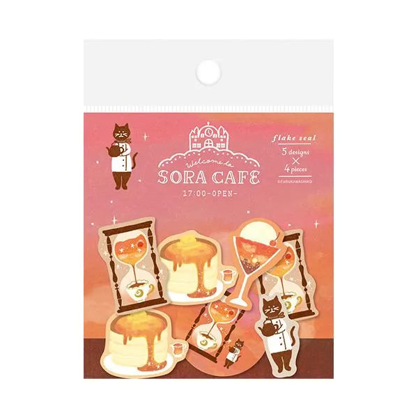 SORA CAFE Washi Flake Seal - Evening - Techo Treats