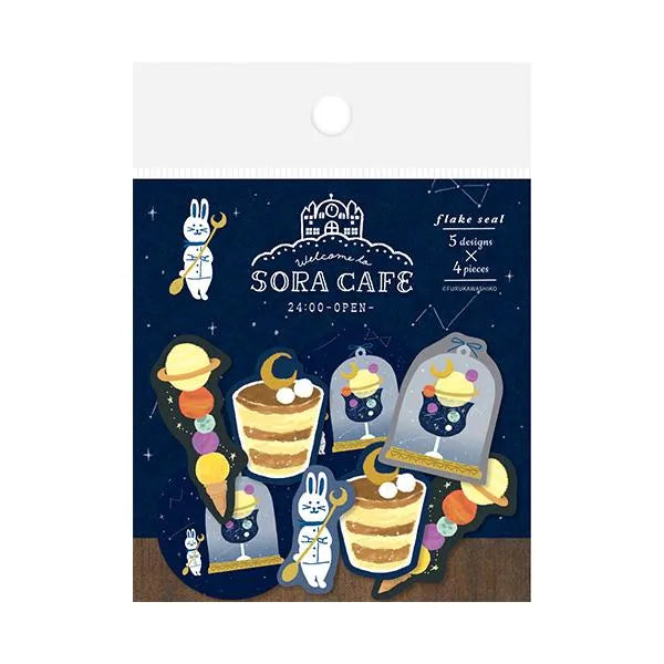 SORA CAFE Washi Flake Seal - Midnight - Furukawa Shiko - Default Title by Techo Treats Stationery