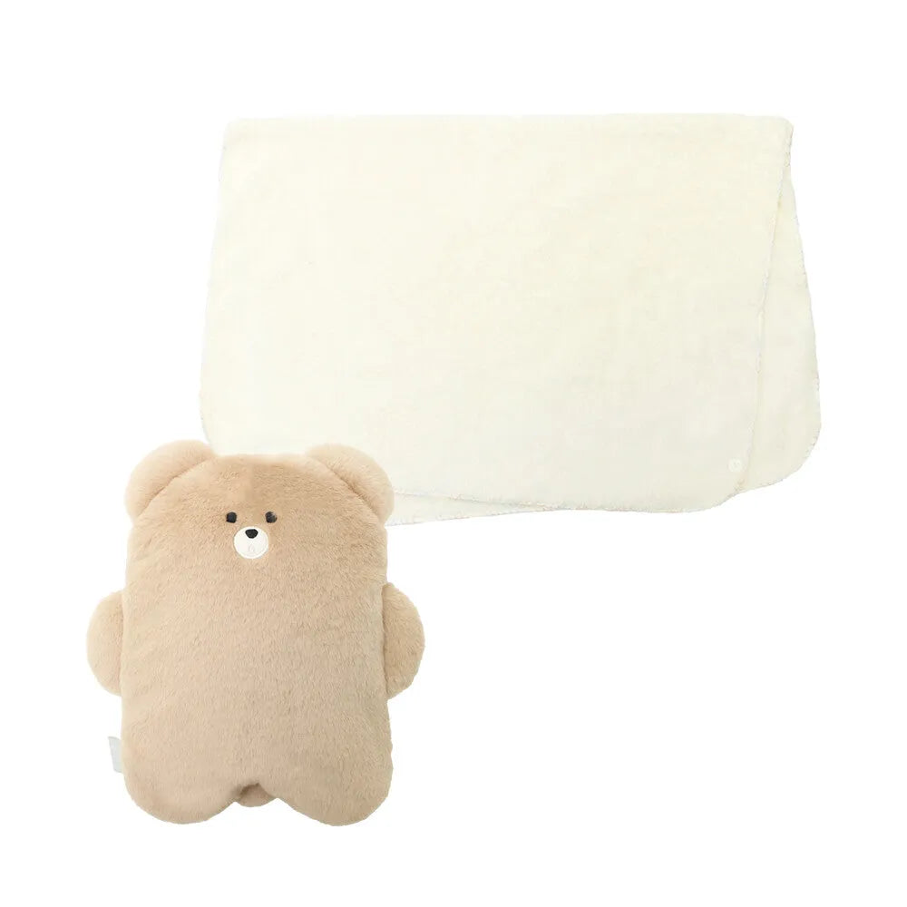 Souffle Bear Cushion with 3-way Blanket - polkapolka - Default Title by Techo Treats Stationery
