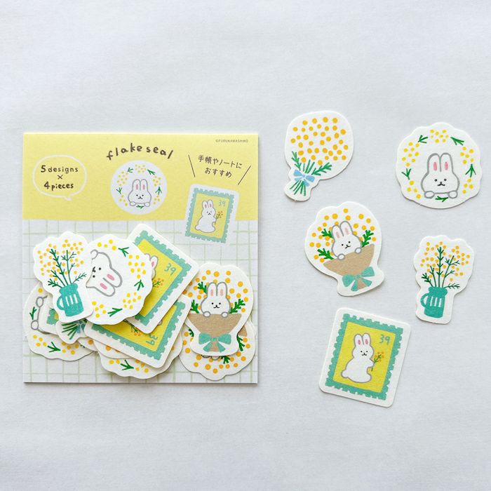Spring Limited Washi Flake Seal - Rabbit - Techo Treats