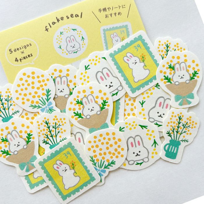 Spring Limited Washi Flake Seal - Rabbit - Techo Treats