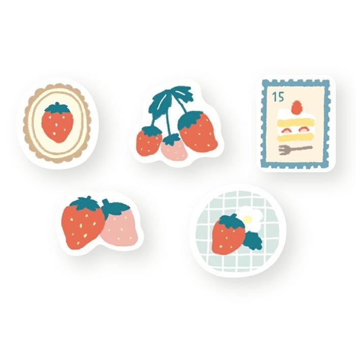 Spring Limited Washi Flake Seal - Strawberry - Furukawa Shiko - Default Title by Techo Treats Stationery