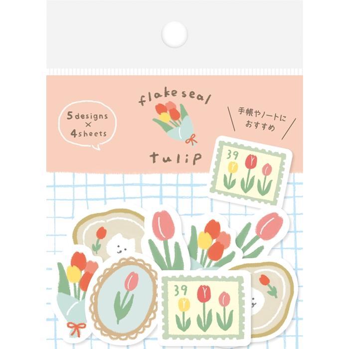 Spring Limited Washi Flake Seal - Tulip - Furukawa Shiko - Default Title by Techo Treats Stationery