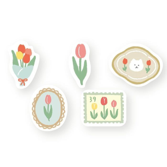Spring Limited Washi Flake Seal - Tulip - Furukawa Shiko - Default Title by Techo Treats Stationery
