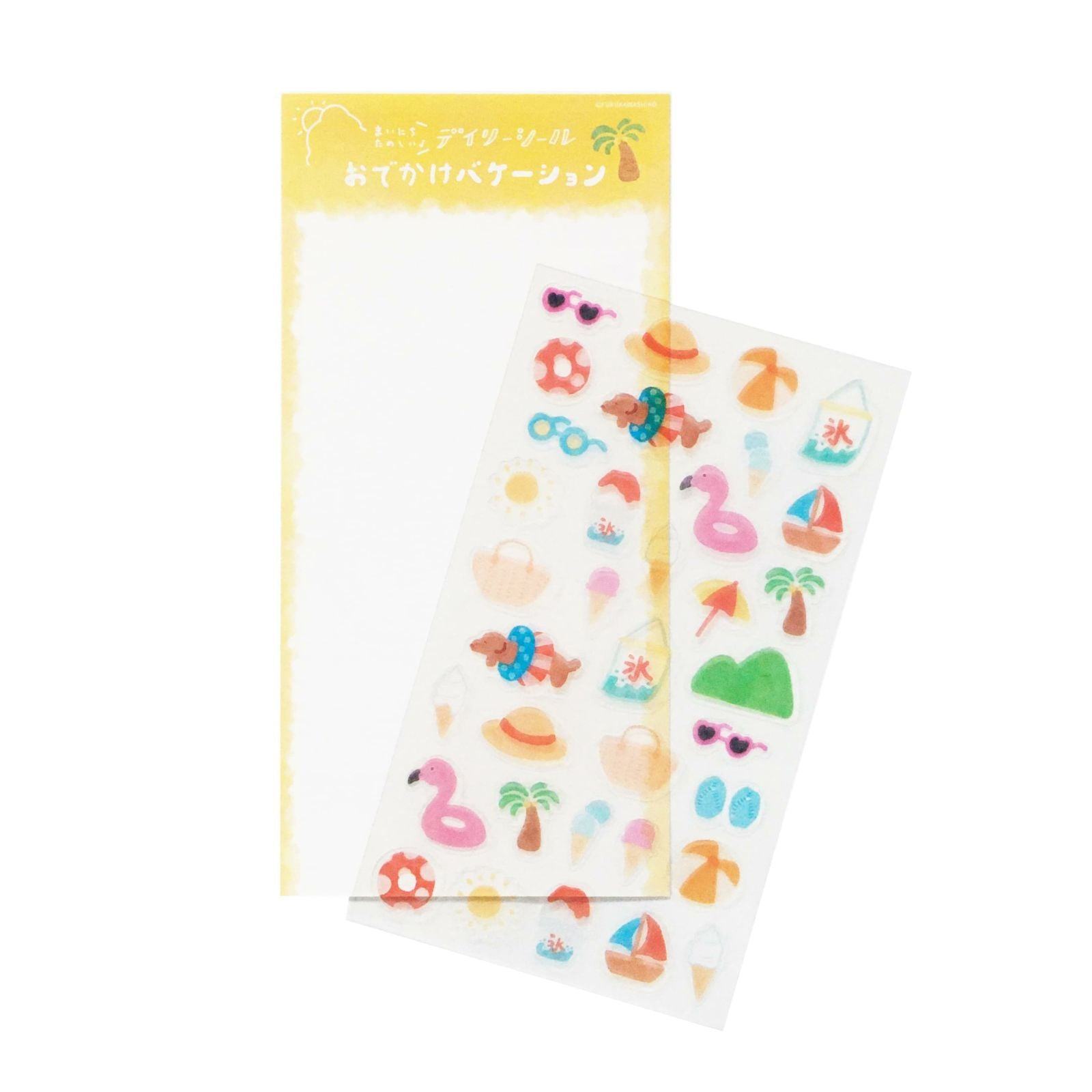 Summer Limited Clear Sticker Sheet - Outing Vacation - Furukawa Shiko - Default Title by Techo Treats Stationery