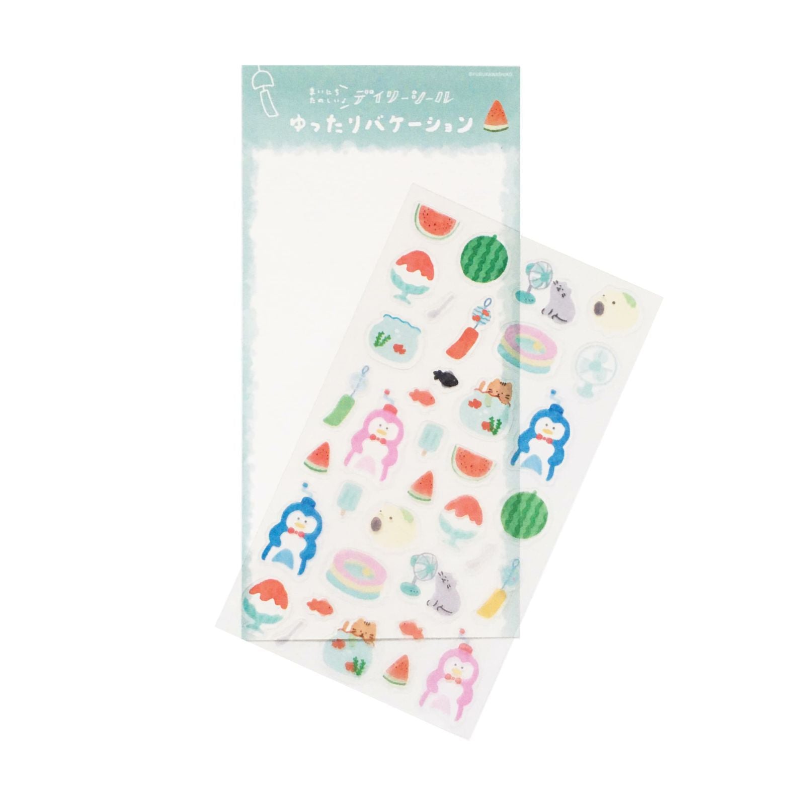 Summer Limited Clear Sticker Sheet - Relaxed Vacation - Furukawa Shiko - Default Title by Techo Treats Stationery