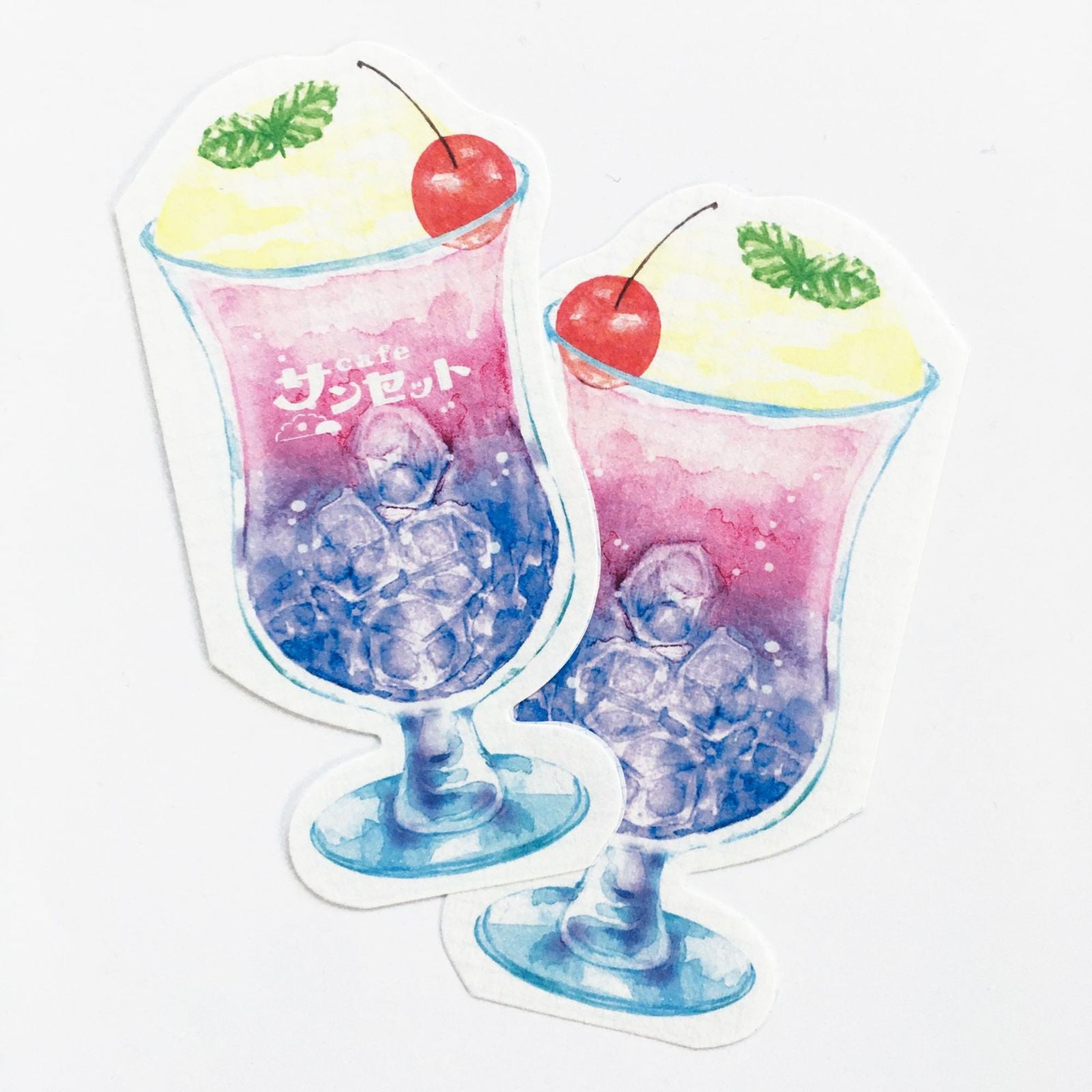 Summer Limited Die-cut Mini Letter - Cafe Sunset - Furukawa Shiko - Default Title by Techo Treats Stationery