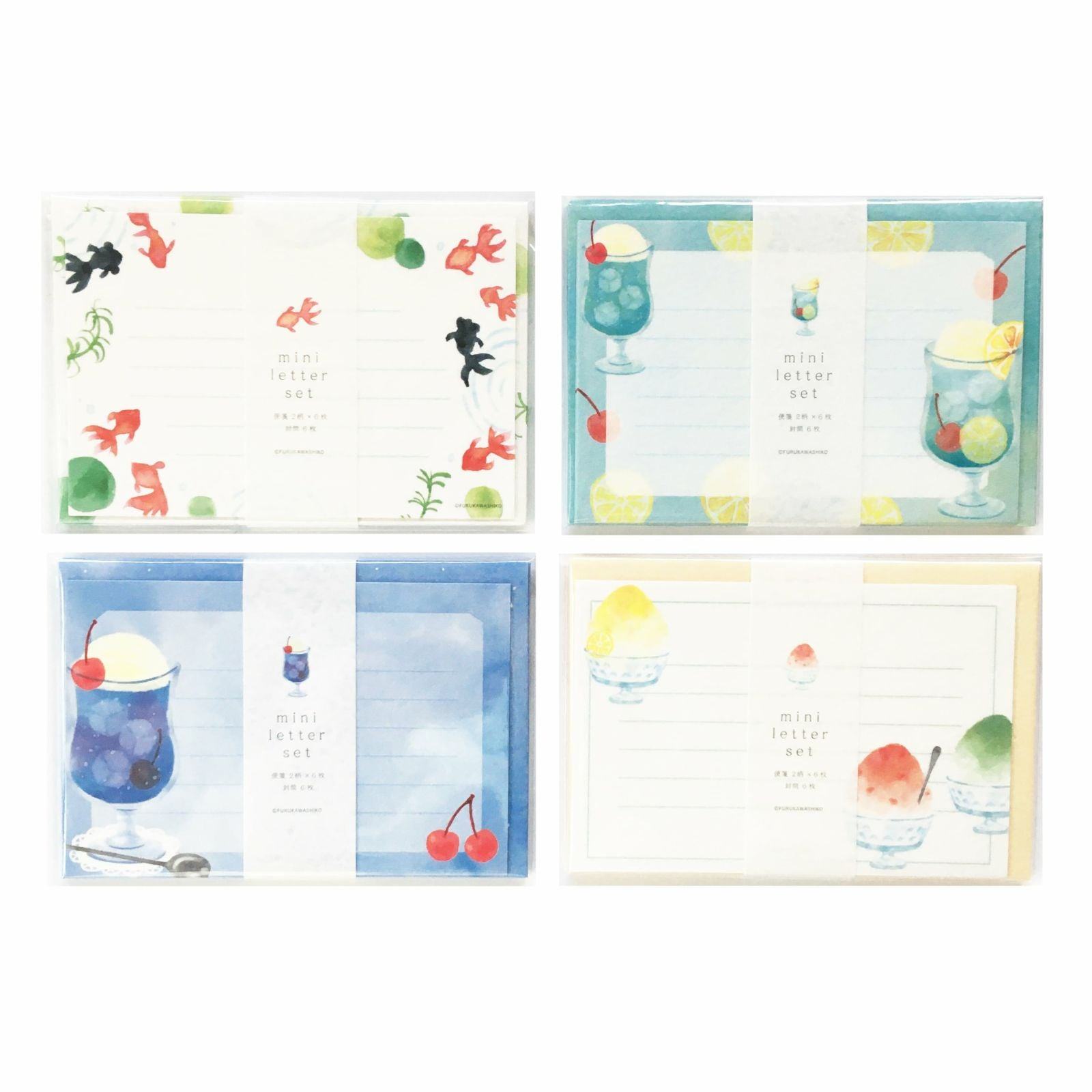 Summer Limited Mini Letter Set - Gold Fish - Furukawa Shiko - Default Title by Techo Treats Stationery