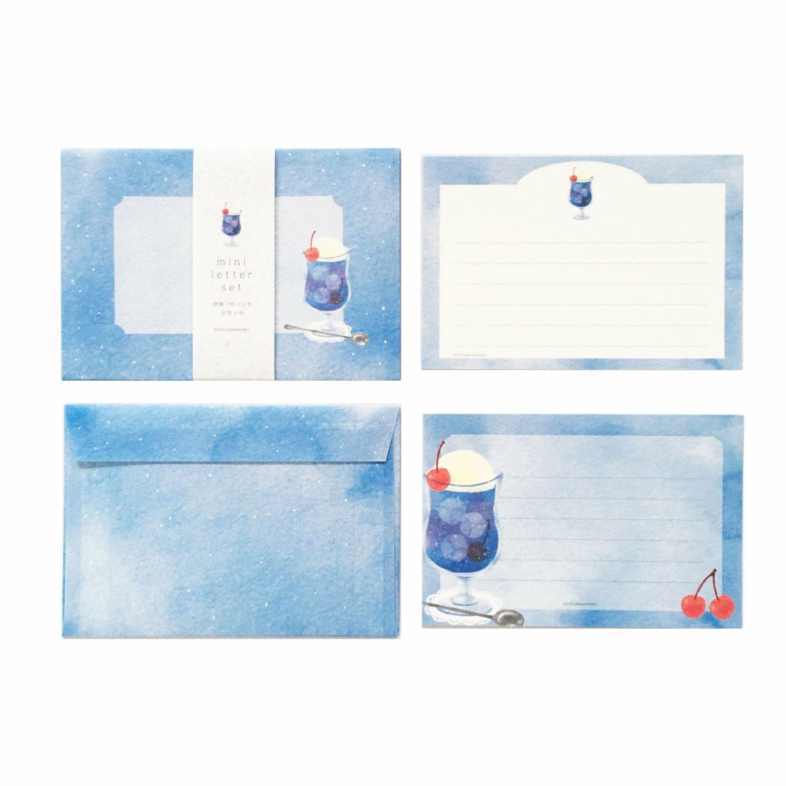 Summer Limited Mini Letter Set - Purple Soda - Furukawa Shiko - Default Title by Techo Treats Stationery
