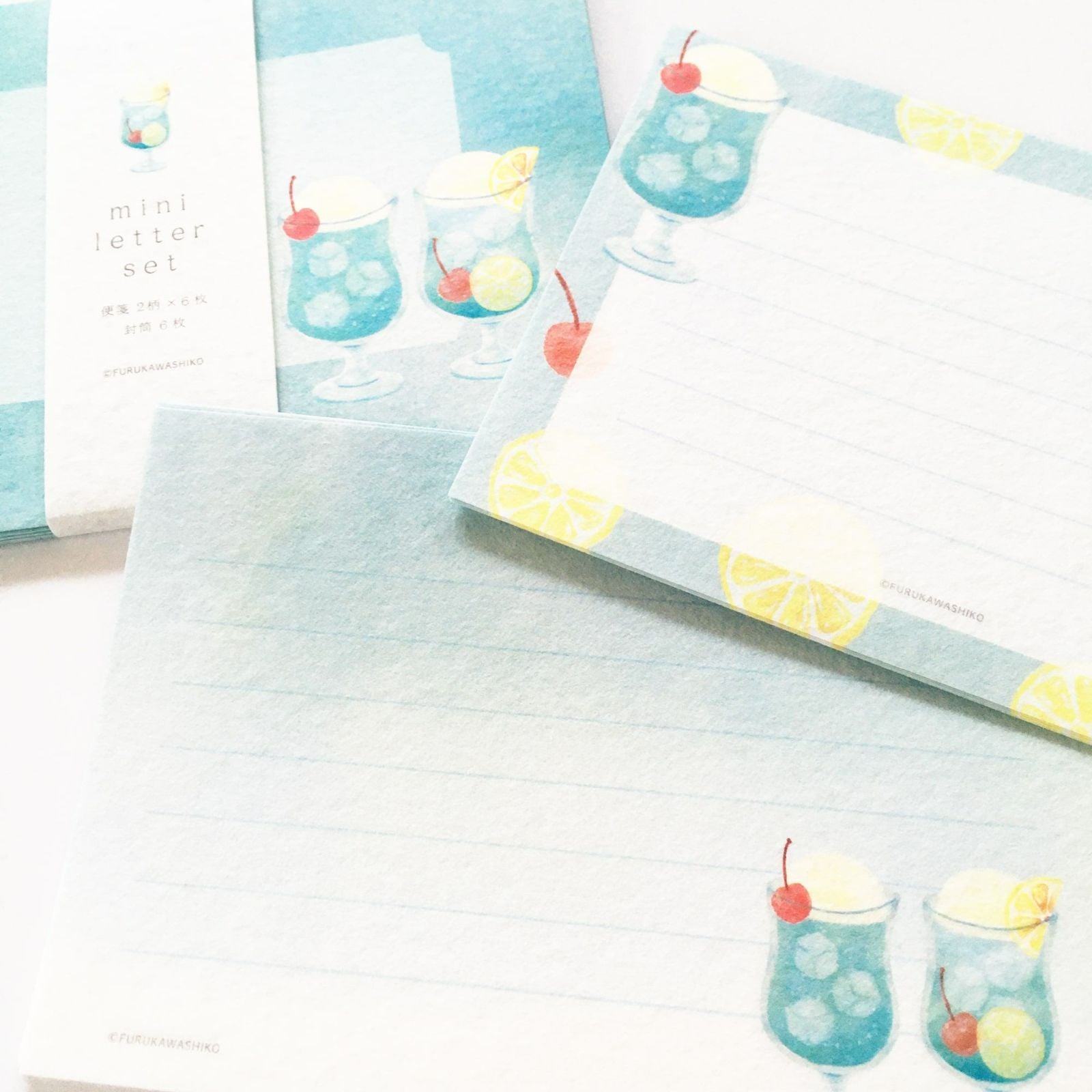 Summer Limited Mini Letter Set - Ramune Soda - Furukawa Shiko - Default Title by Techo Treats Stationery