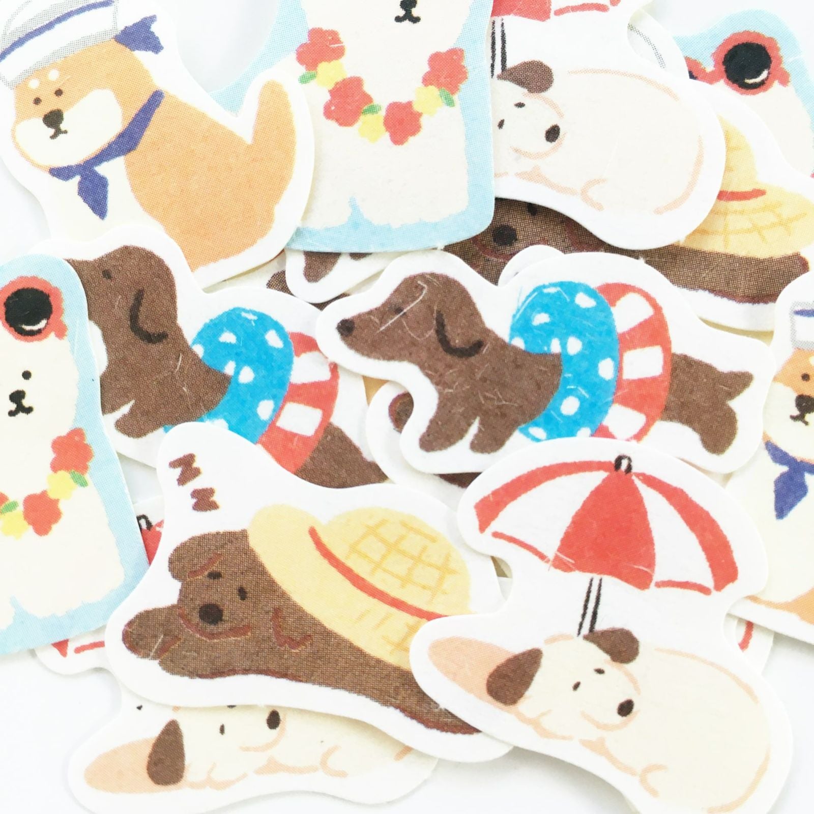 Summer Limited Washi Flake Seal - chilling dog - Furukawa Shiko - Default Title by Techo Treats Stationery