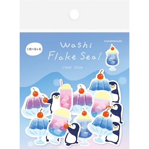 Summer Limited Washi Flake Seal - clear blue - Furukawa Shiko - Default Title by Techo Treats Stationery