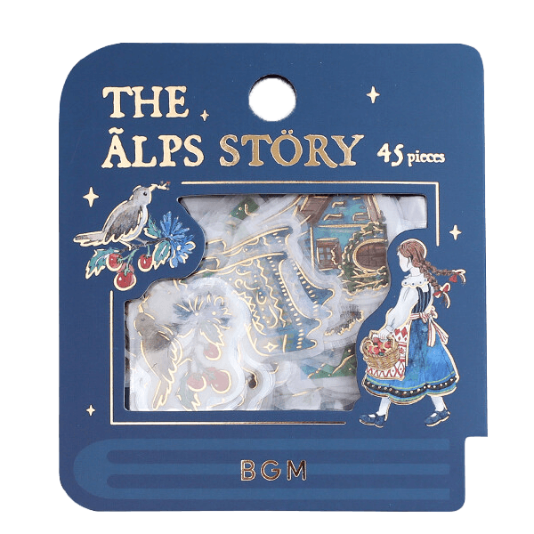 The Alps Story Foil-stamped Flake Seal - Blue - Techo Treats