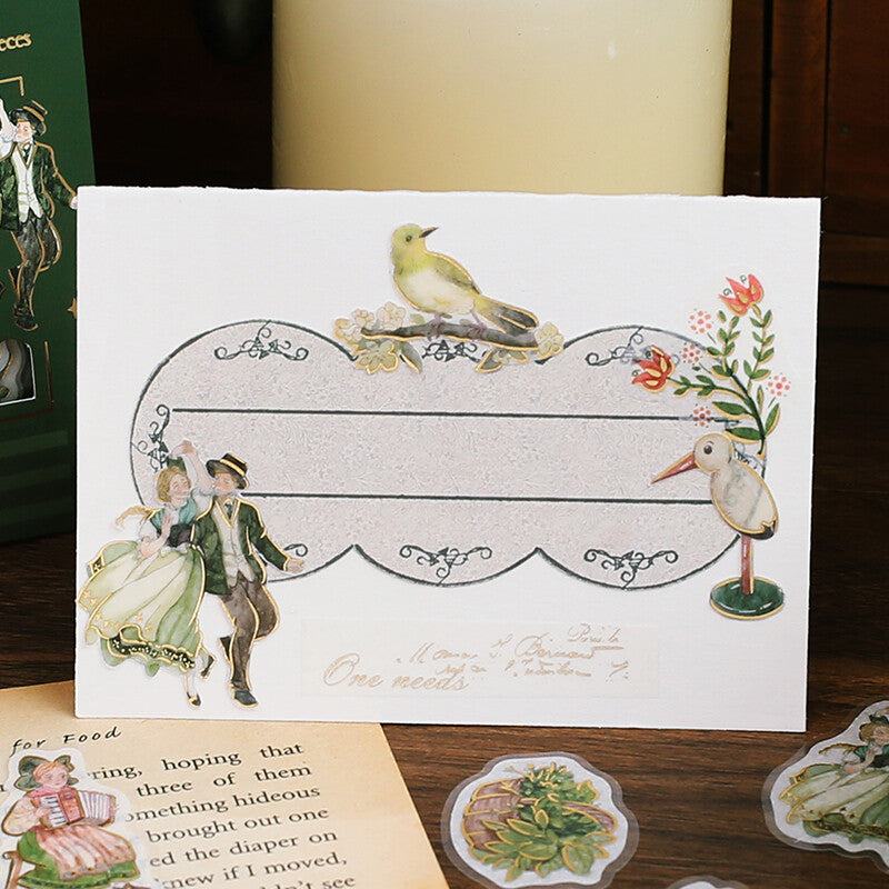 The Alps Story Foil-stamped Flake Seal - Green - Techo Treats