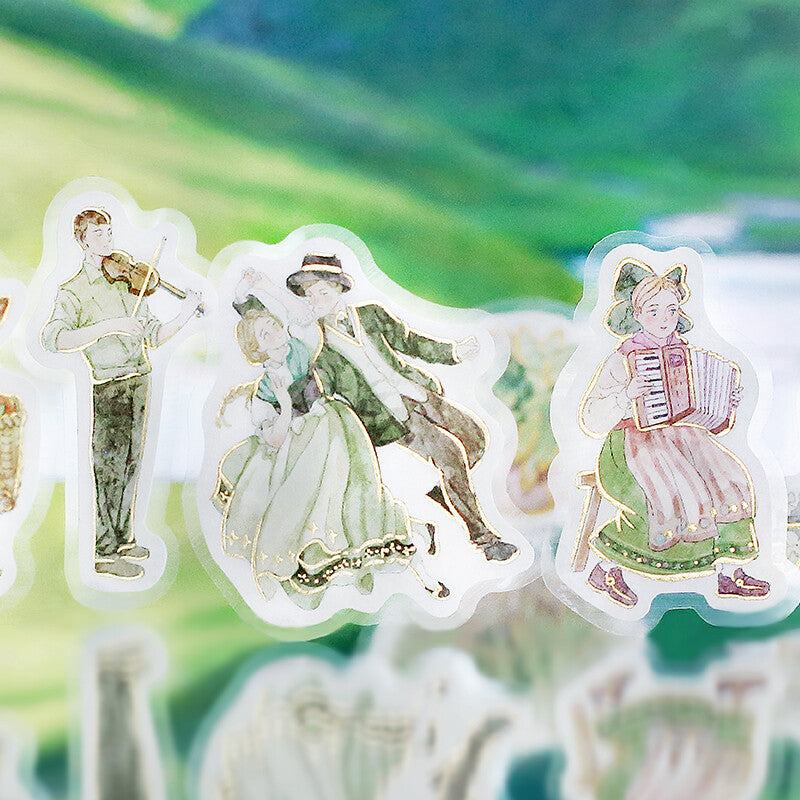 The Alps Story Foil-stamped Flake Seal - Green - Techo Treats