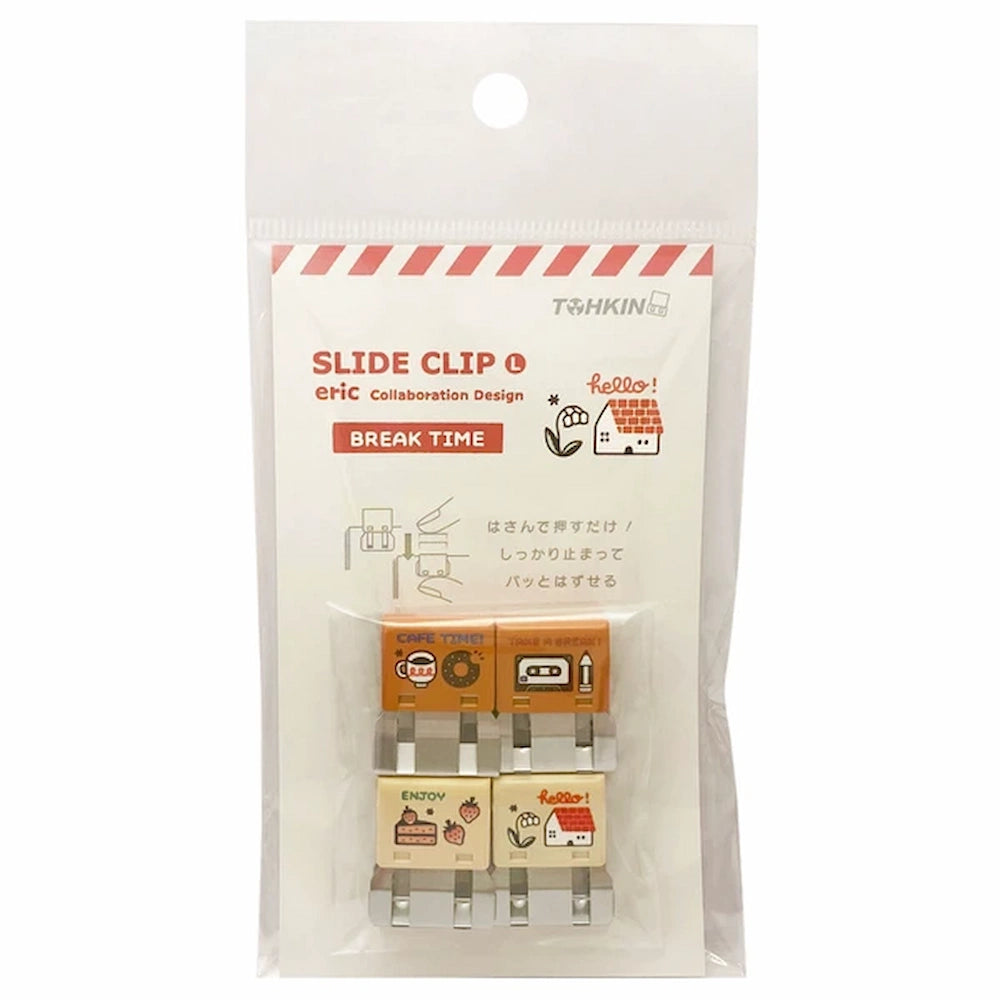 TOHKIN eric SLIDE CLIP Metal Clip - BREAK TIME (4 pcs)