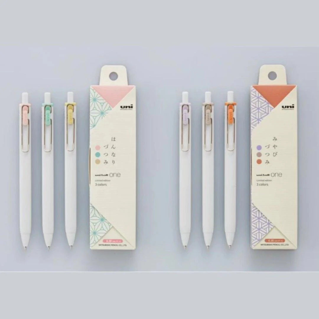 uni uni-ball One 0.38mm Limited Japanese Taste Color - Hannari Tsutsumi 3 Color Set - Default Title by Techo Treats Stationery