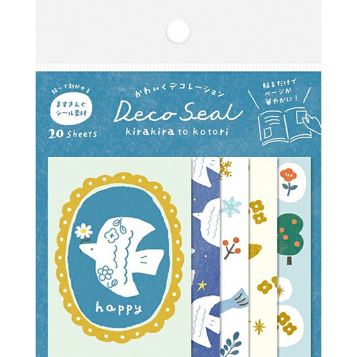 Winter Limited Deco Seal - Kirakira and Bird - Furukawa Shiko - Default Title by Techo Treats Stationery