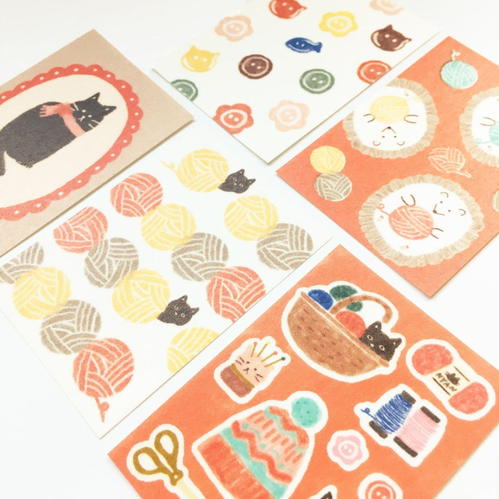 Winter Limited Deco Seal - Wool and Cat - Furukawa Shiko - Default Title by Techo Treats Stationery