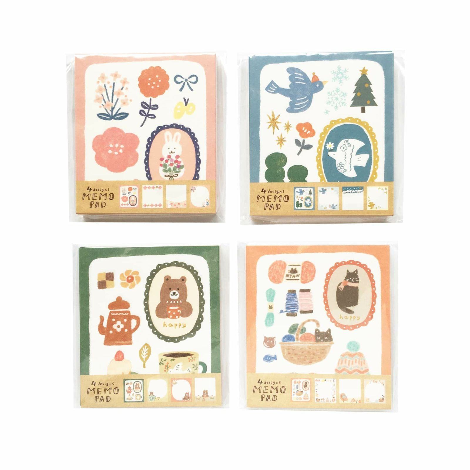 Winter Limited Memo Pad - Flowers and Rabbits - Furukawa Shiko - Default Title by Techo Treats Stationery