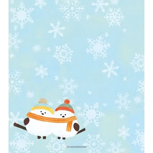 Winter Limited Memo Pad - Shimaenaga Long-tailed Tit - Techo Treats