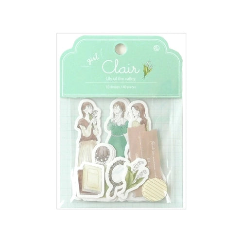 Z&K Clair Seal Girl Flake Stickers - Lily of the Valley - Default Title by Techo Treats Stationery