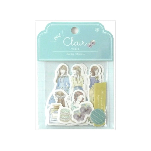 Z&K Clair Seal Girl Flake Stickers - Viola - Default Title by Techo Treats Stationery