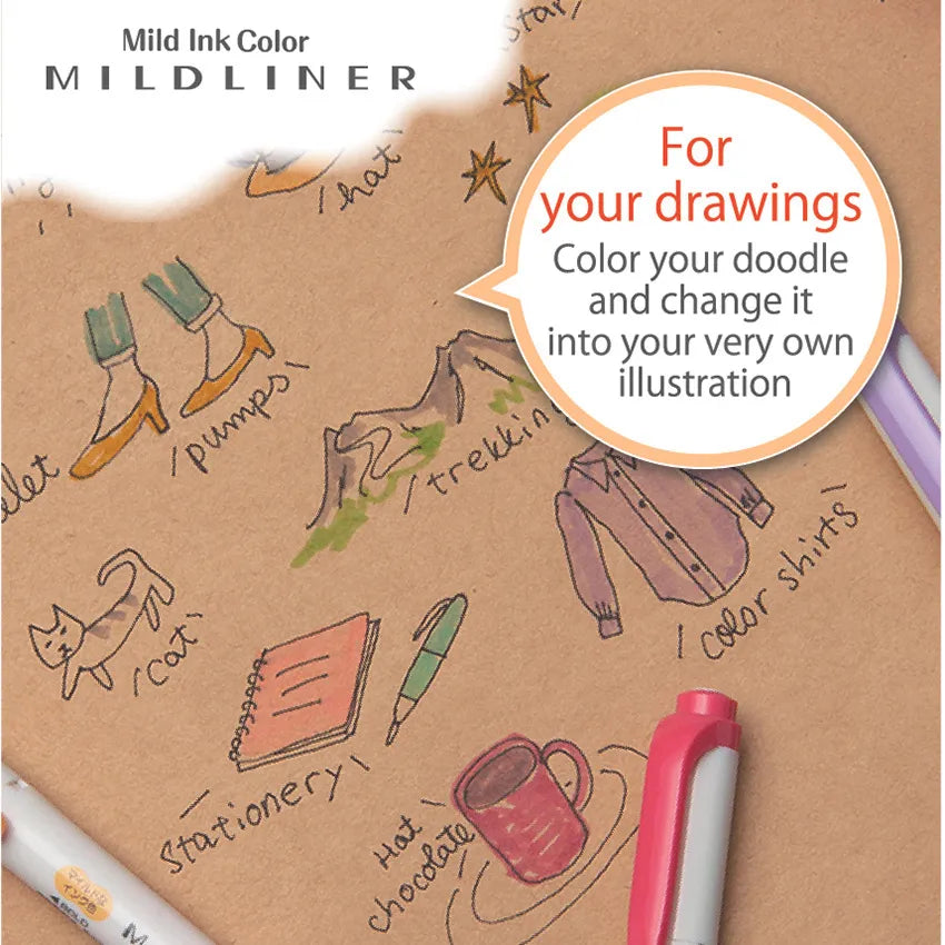 ZEBRA MILDLINER Highlighter - Basic Colors (2 colors) (Gift) - MGO - Gold by Techo Treats Stationery