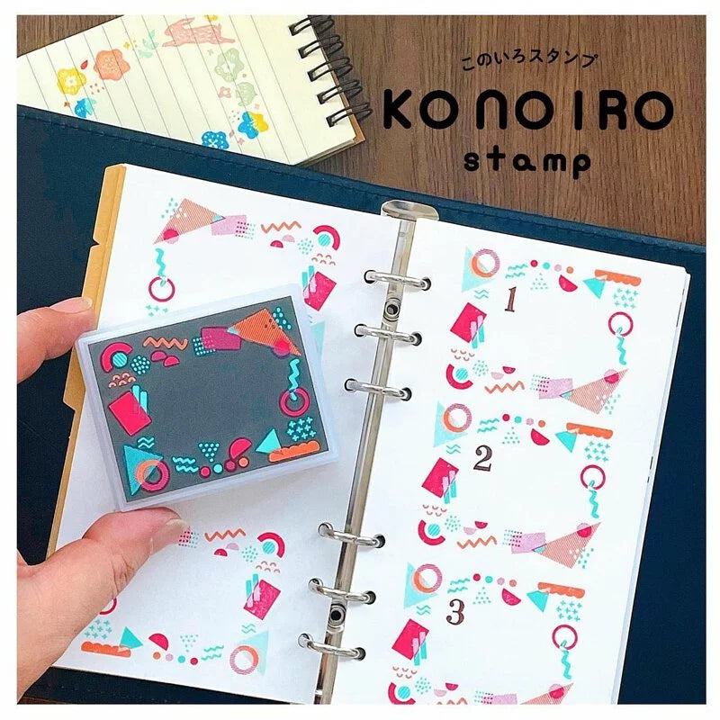 KONOIRO Paintable Penetrating Stamp - Memphis Pattern - Kodomo no Kao - Default Title by Techo Treats Stationery