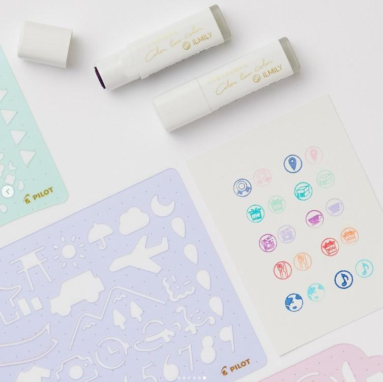 PILOT ILMILY Deco Template Ruler Vol.2 (3 designs) - (P) Cafe by Techo Treats Stationery
