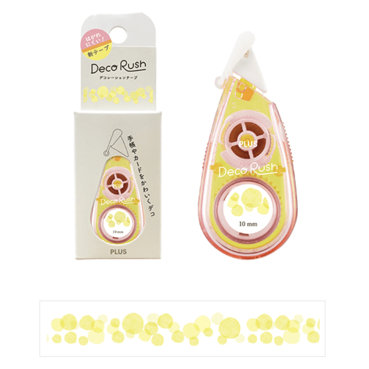 PLUS Deco Rush 10mm Decoration Tape - Series 51 (7 designs) - Random Dots by Techo Treats Stationery