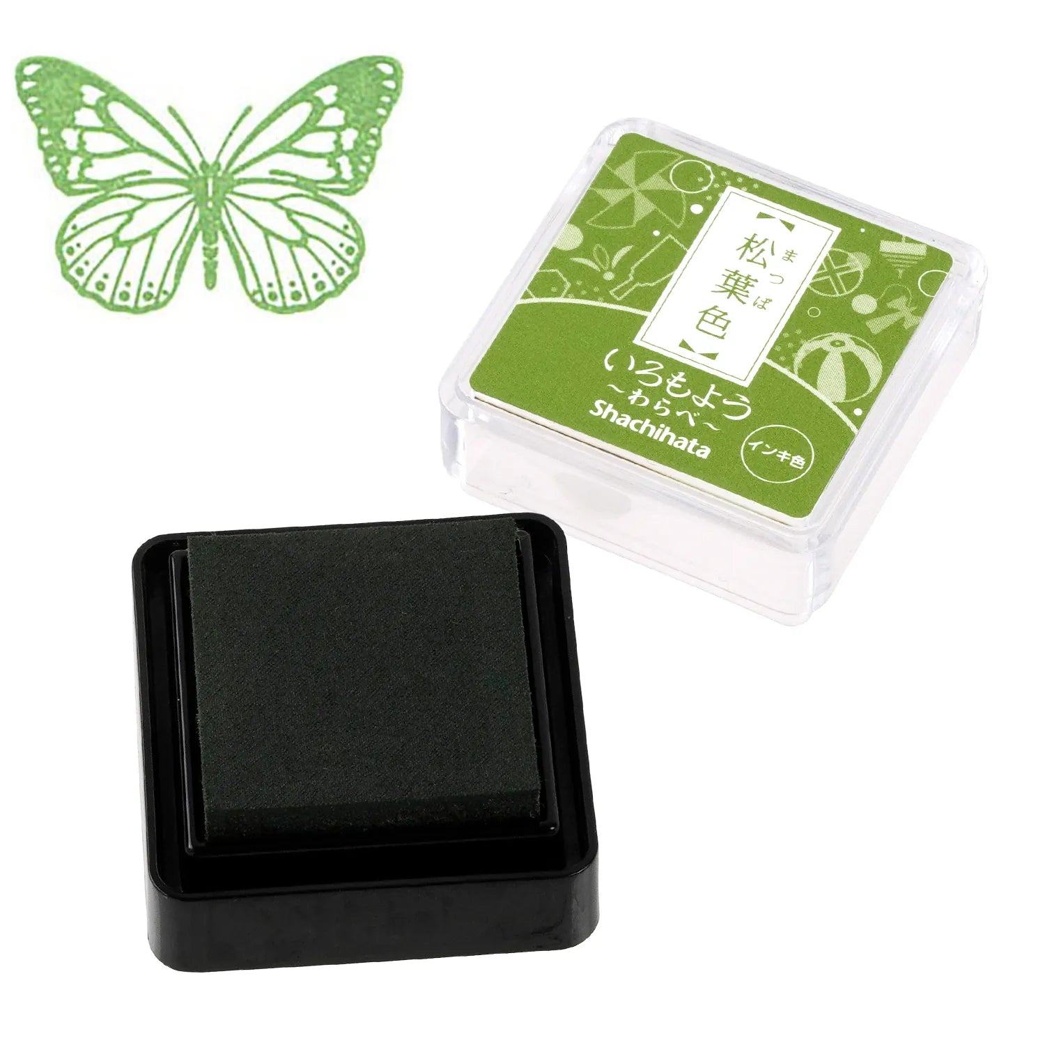 Shachihata Iromoyo Warabe Oil-based Mini Size Ink Pad - S1 - Pine 松葉色 by Techo Treats Stationery
