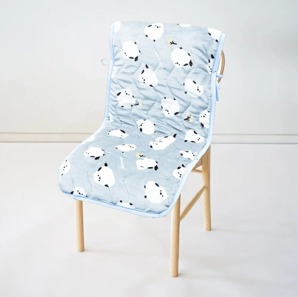 Shimaenaga Long-tailed Tit Velvet Chair Cover - Baby Blue