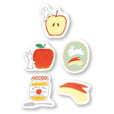 (2023 Autumn Limited) Flake Stickers - Apple and Rabbit - Techo Treats