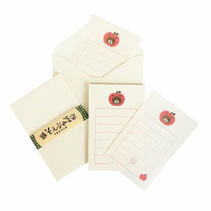 (2023 Autumn Limited) Soebumi Paper Letter Set - Bear and Apple - Techo Treats