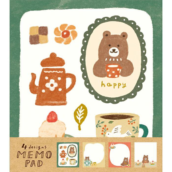 (2023 Winter Limited) Memo Pad - Cup and Bear - Techo Treats