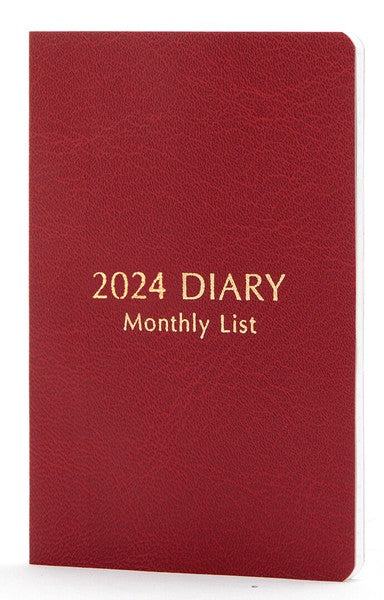 2024 Name Card Diary - Monthly List - Techo Treats