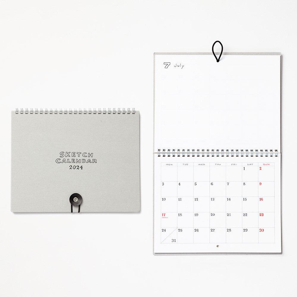 2024 SKETCH CALENDAR - A5 Variant Monthly - Grey - Techo Treats