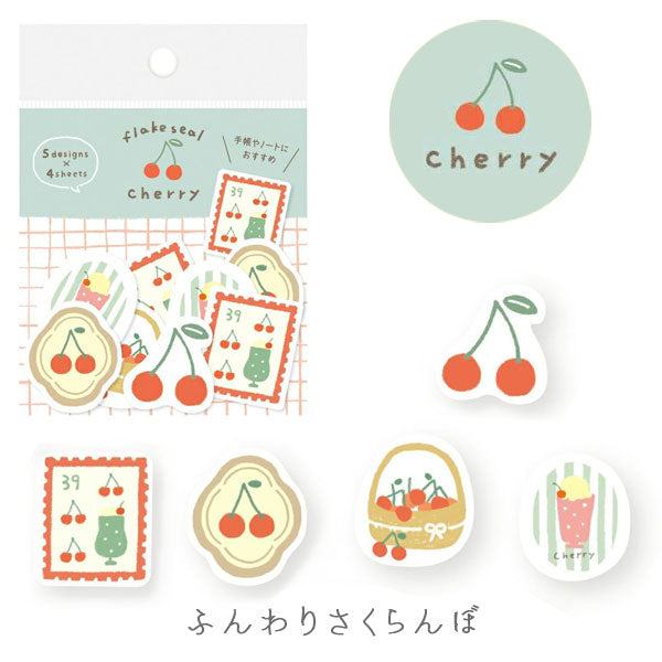 (2024 Spring Limited) Flake Stickers - Cherry - Techo Treats
