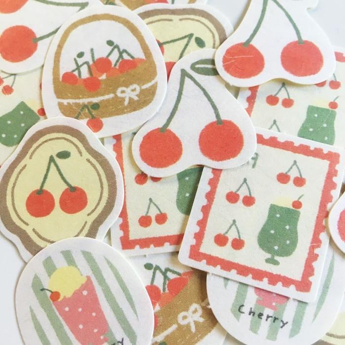 (2024 Spring Limited) Flake Stickers - Cherry - Techo Treats